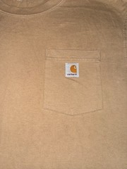 Carhartt Mens Short Sleeve T-Shirt Size Large Tan Loose Fit Casual Work Wear