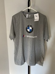 Puma BMW Motorsport Men’s Gray Logo T Shirt Size Large