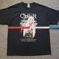 Vintage Cher T Shirt Mens XXL Black Never Say Goodbye Farewell Tour Y2K