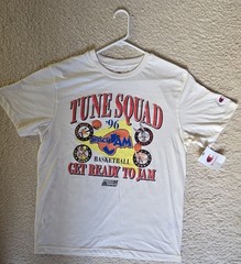 Champion Men’s M White Tune Squad Space Jam Looney Tunes Cotton Crew T-Shirt