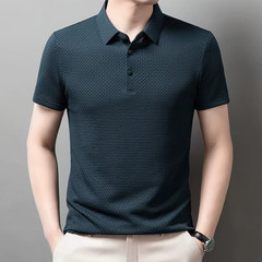 Summer Men’s Short Sleeve T-shirt Business Casual Cool Breathable Polo Shirt