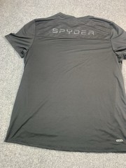 Spyder Mens XL Black Athletic T Shirt Performance Active Gym Training Short Slee