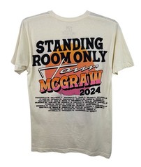 Tim McGraw Standing Room Only Tour 2024 Graphic T-Shirt Cream Size Medium