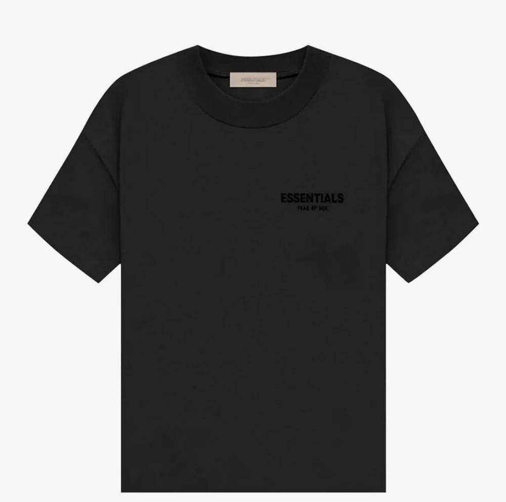 Fear of God Essentials Camiseta Negra Hombre Oversize – S – Logo ESSENTIALS