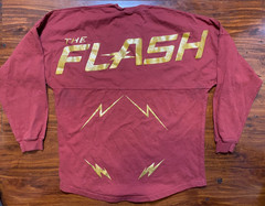 THE FLASH Spirit Jersey Long Sleeve Shirt Warner Brothers Superhero Adult M EUC