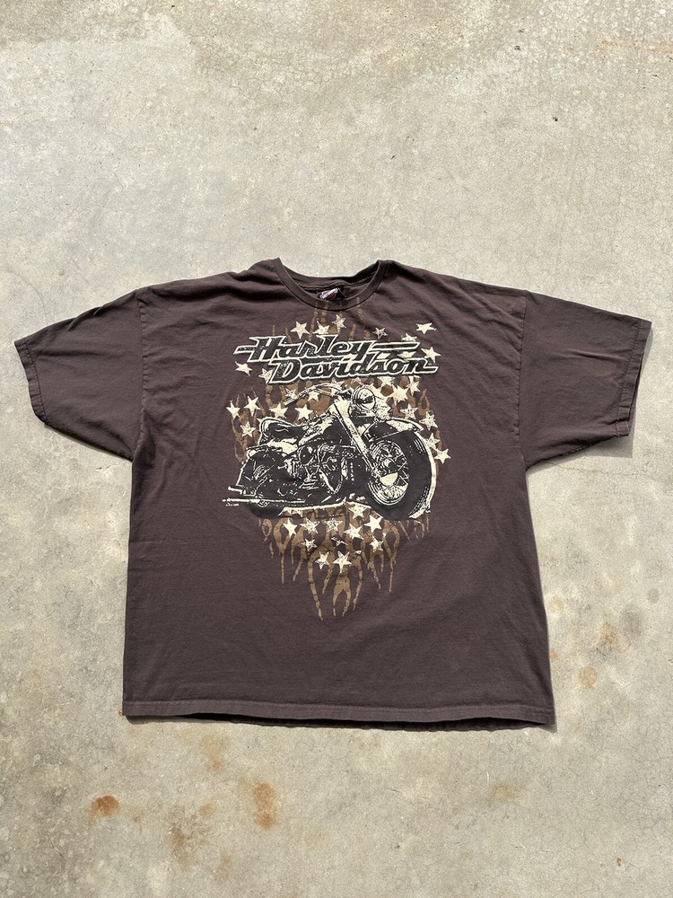 2009 Harley Davidson HD Brown Lander’s Arkansas Rayban T-Shirt Y2K Grunge