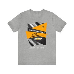 Camaro Yellow Checkered Personalized T-Shirt, Unisex Jersey Short Sleeve Tee