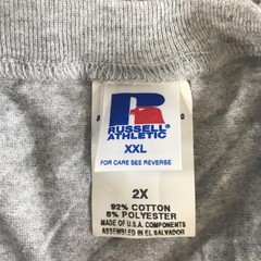 Vintage Russell Athletic Shirt Mens 2XL Heather Gray Long Sleeve Logo Crew Neck