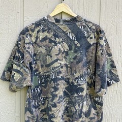 Vintage 90s Y2K Mossy Oak Camo Forest Floor Pocket Tee Shirt Mens Large