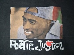 Poetic Justice Men’s Black Graphic Print Crew Neck Short Sleeve Tee XL Cotton