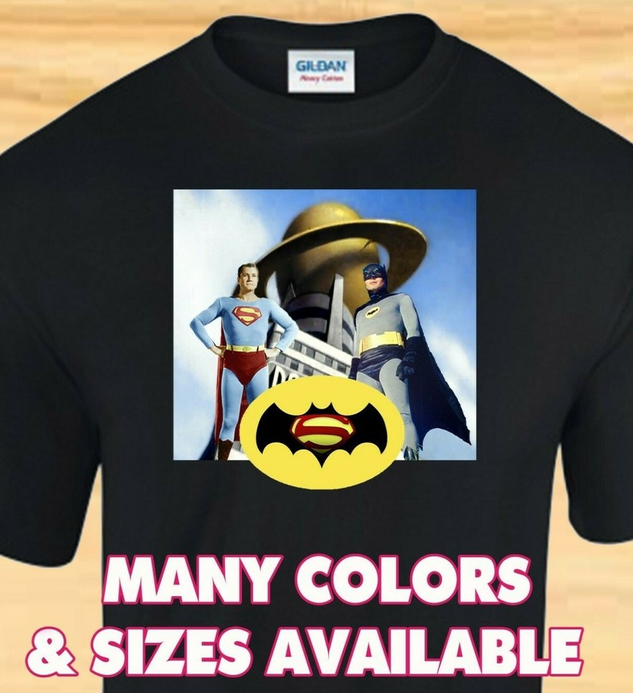 60’S BATMAN SUPERMAN – George Reeves, Adam West – CUSTOM T-SHIRT