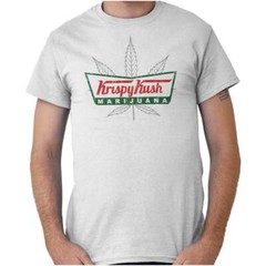Krispy Kush Funny Marijuana Stoner Munchies Womens or Mens Crewneck T Shirt Tee
