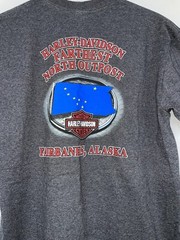 Harley Davidson Motorcycle Mens Medium T-shirt Fairbanks Alaska Farthest Outpost