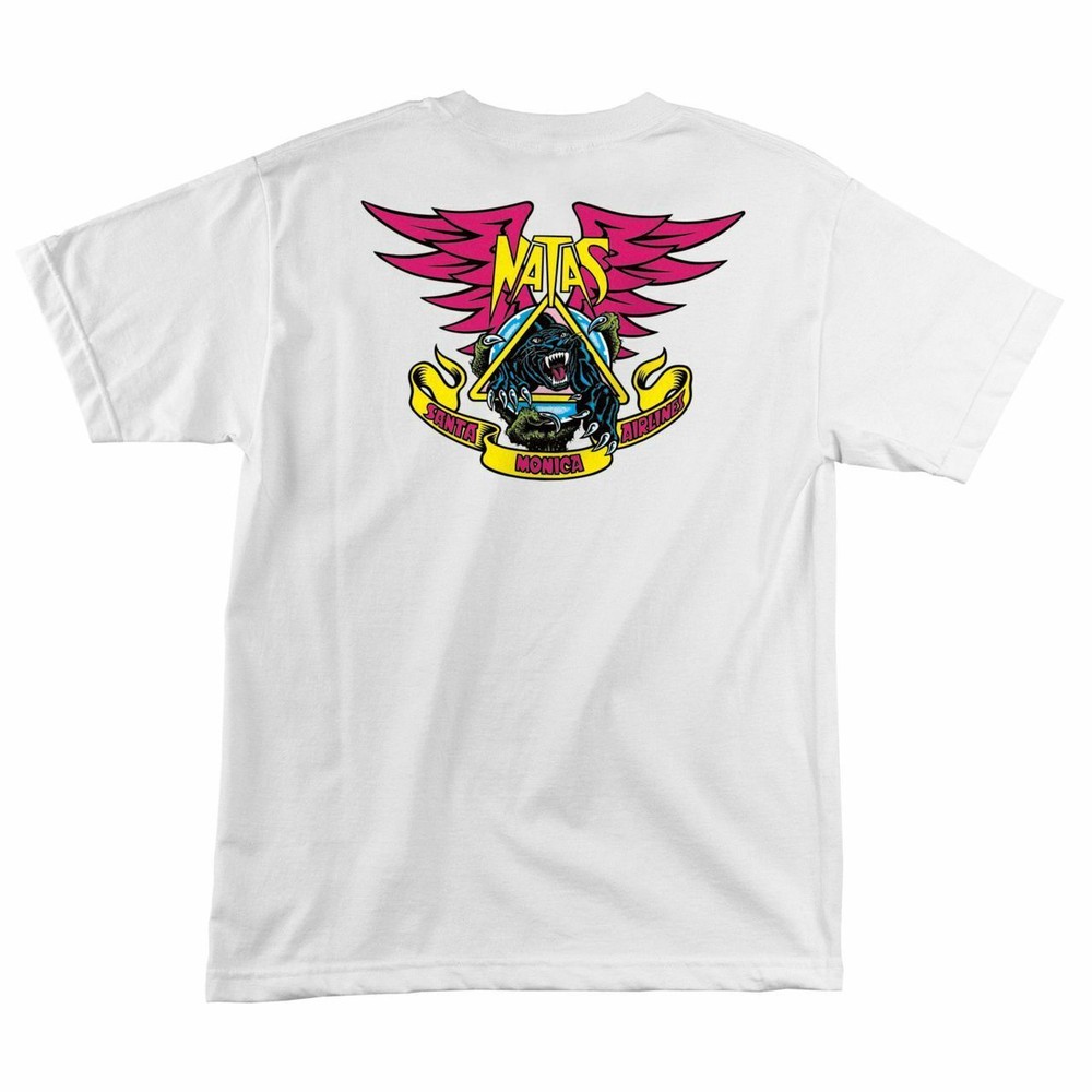 Santa Monica Airlines Natas Kaupas PANTHER LIMITED Skateboard T Shirt WHITE