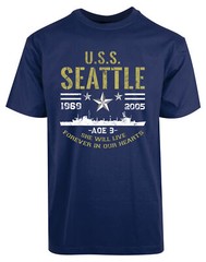 USS Seattle Will Live Forever In Our Heart New Mens Shirt Unisex Support USA Tee