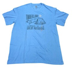 Timberland Great Outdoors Graphic T-Shirt Men’s Size L Blue Rugged & Durable NWT