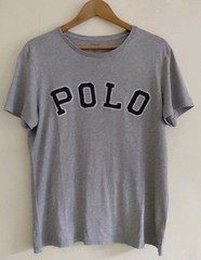 Polo Ralph Lauren Mens T Shirt Size Medium Logo Letter Design Grey 100% Cotton