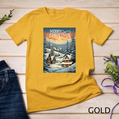 Christmas Church in the Mountains A Peaceful Scene #2 Funny Unisex T-shirt