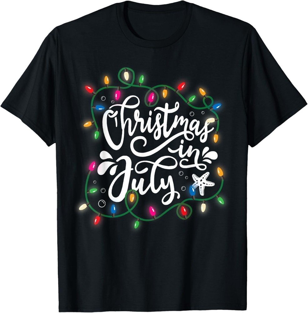 Christmas in July Lights Funny Summer Xmas Men Women Kids T-Shirt