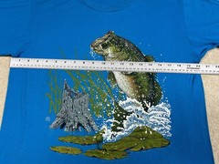 Gulf Coast Sportswear Bass Fish Single Stitch 50-50 Tshirt XL USA Blue VTG