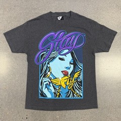 Famous Stars & Straps Stay Fly Shirt Mens Large Gray Pop Art Streetwear Tee Y2K