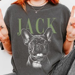 Personalized Pet Portrait Vintage Sketch Comfort Tee Custom Animal Art Gift