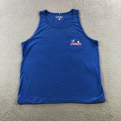 Chubbies Shirt Mens 2XL Blue Tank Top Pocket Weekend Has Arrived 80s Retro Style