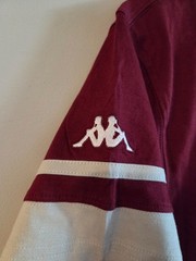 Men’s M Red KAPPA Italia 1967 Rugby T-Shirt w/ Embroidery and Striped Sleeves