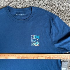 Travis Mathew T-Shirt Men Large L Blue Return Ticket Graphic Golf Soft NWT