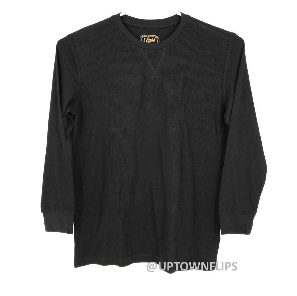 Jachs Shirt Mens XL Extra Large Long Sleeve Thermal Waffle Casual Sleep Black