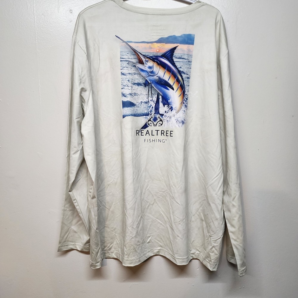 REALTREE Men’s Performance MEN’S TEE FIshing Shirt long Sleeve Graphic 2XL