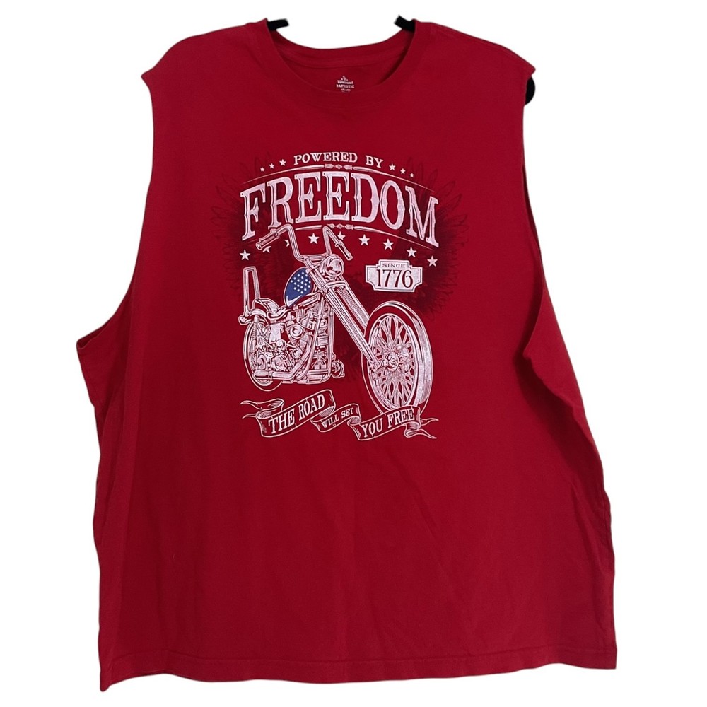 Way To Celebrate! Patriotic Freedom Motorcycle Sleeveless Tank Top Men’s 2X