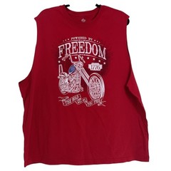 Way To Celebrate! Patriotic Freedom Motorcycle Sleeveless Tank Top Men’s 2X