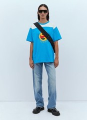 Gucci T-Shirt Men’s Oversized Blue 1921 Logo Print Cotton Jersey NWT, Size L