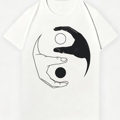 Hand Drawn Yin Yang Tee | Unisex Cotton Shirt for Men & Women