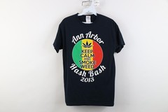 Vintage Y2K Streetwear Mens Small Faded 2013 Ann Arbor Hash Bash Weed T-Shirt