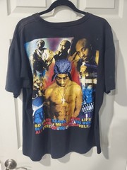 Vintage 90s “In Memory Of” 2PAC Tupac Big Face AOP Rap 2-Sided Men’s T-Shirt XL