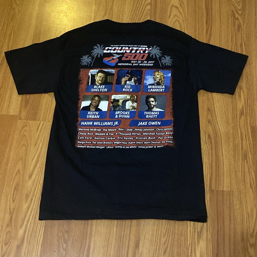 COUNTRY 500 MUSIC FESTIVAL 2017 T-SHIRT Size M concert Kid Rock Blake Shelton