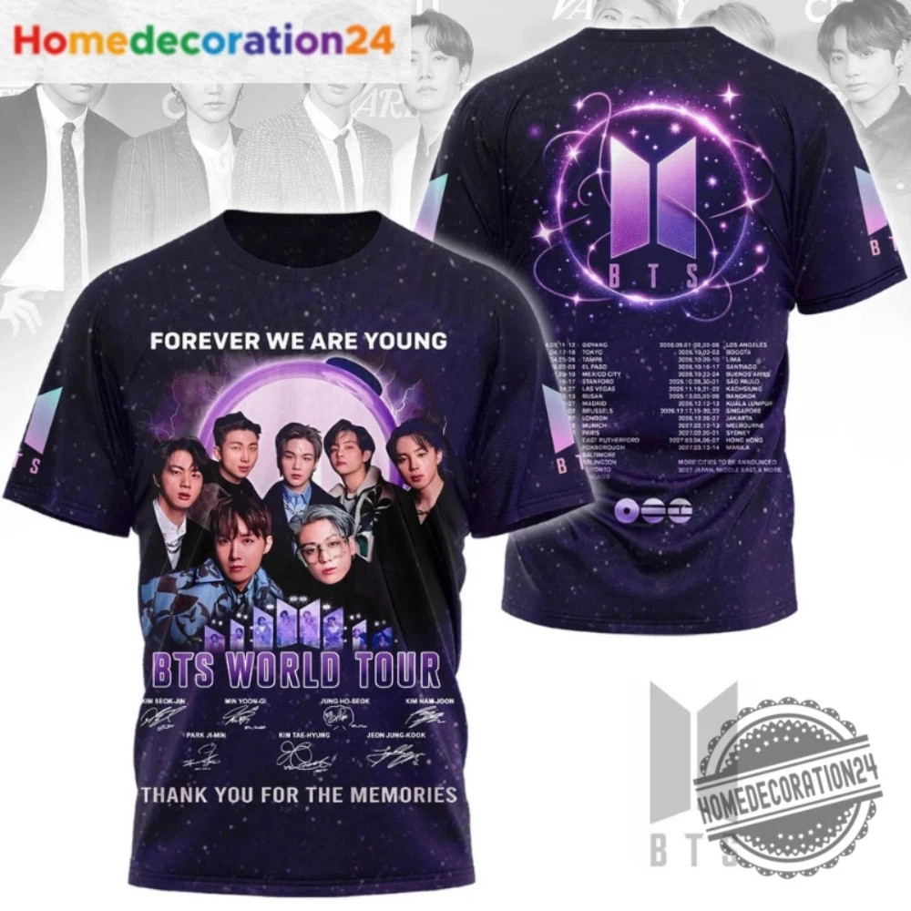 Forever We Are Young BTS Bangtan World Tour 2026 AOP 3D Shirt TT860
