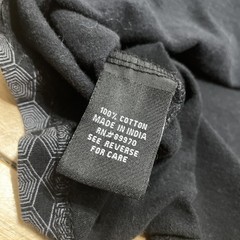 Eighth Avenue Geometric T Shirt Men M Gray Black Art Deco Cube Hexagon Diamond