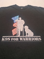 K9’s For Warriors T Shirt Size Large K9s Strong USA Flag Service Dog USA