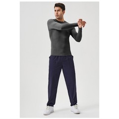 Men’s Autumn Fitness Long Sleeve Clothes Outdoor High Stretch Form Fitting Top