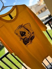 Ace Of Spades Dice Graphic T Shirt Yellow 2XL Men’s Streetwear Poker Tee