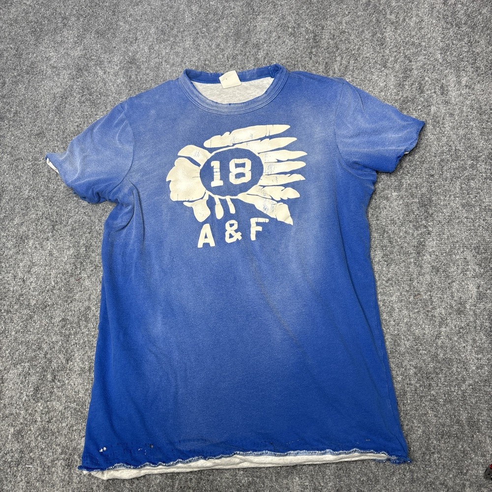Vintage Abercrombie & Fitch Double Face Reversible Tee A & F Braves Native Small