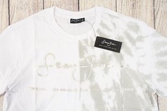 SEAN JOHN TIE DYED WHITE GRAY MEDIUM 3D GRAPHIC PRINT TEE TSHIRT MENS NWT NEW