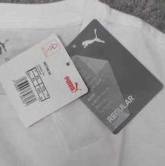 PUMA Mens T-Shirt XL White Cotton Stretch Maxi Cat Logo Graphic Tee Summer Tee