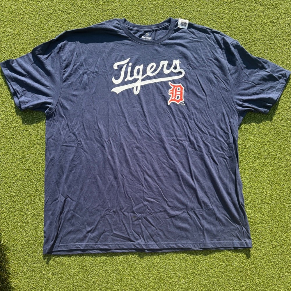 NWT Fanatics Detroit Tigers MLB T-Shirt Mens 4XL Navy Blue Graphic Short Sleeve