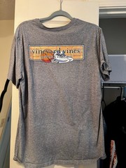 Vineyard Vines Men’s Gray Graphic Print Pocket Crew Neck Short Sleeve T-Shirt M