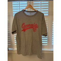 Russell Athletic Mens Georgia Bulldogs T-Shirt Gray Graphic Tee Large UGA L