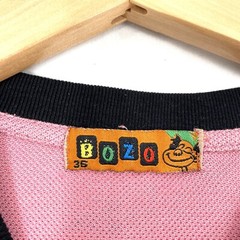 Bozo Ringer Shirt Mens Size 36 Italy Small Pink Contrast Trim Short Sleeve